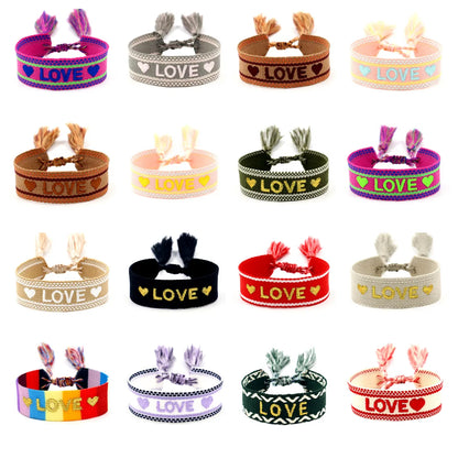 Bohemian Letter Polyester Braid Unisex Bracelets