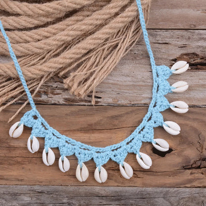 Bohemian Water Droplets Shell Braid Women'S Choker