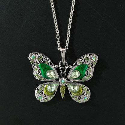 1 Piece Cartoon Style Butterfly Alloy Inlay Rhinestones Women's Necklace