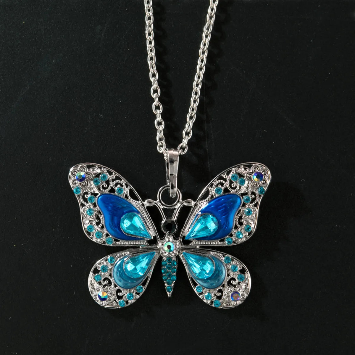 1 Piece Cartoon Style Butterfly Alloy Inlay Rhinestones Women's Necklace