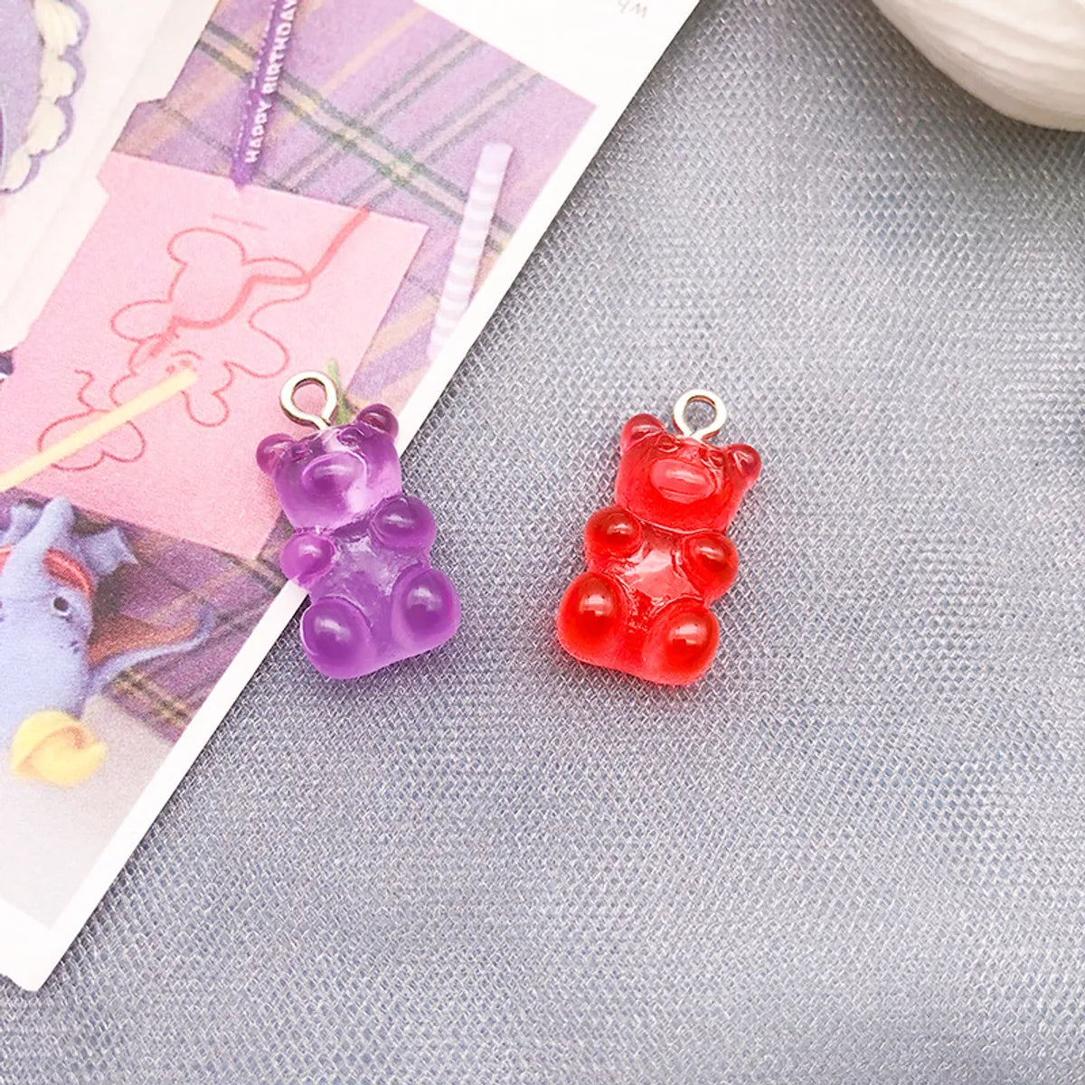 1 Piece Cartoon Style Cute Bear Alloy Resin Plating Pendant Jewelry Accessories