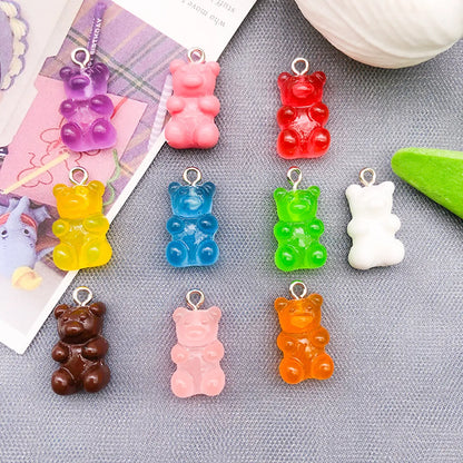 1 Piece Cartoon Style Cute Bear Alloy Resin Plating Pendant Jewelry Accessories