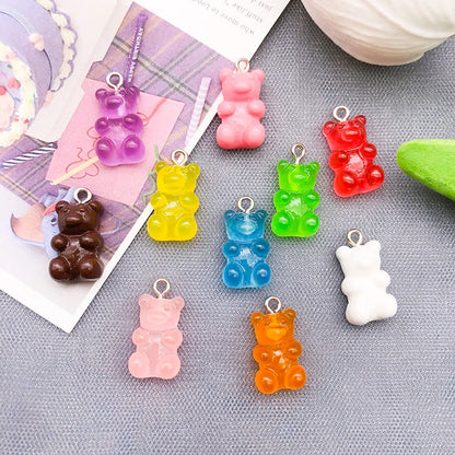 1 Piece Cartoon Style Cute Bear Alloy Resin Plating Pendant Jewelry Accessories