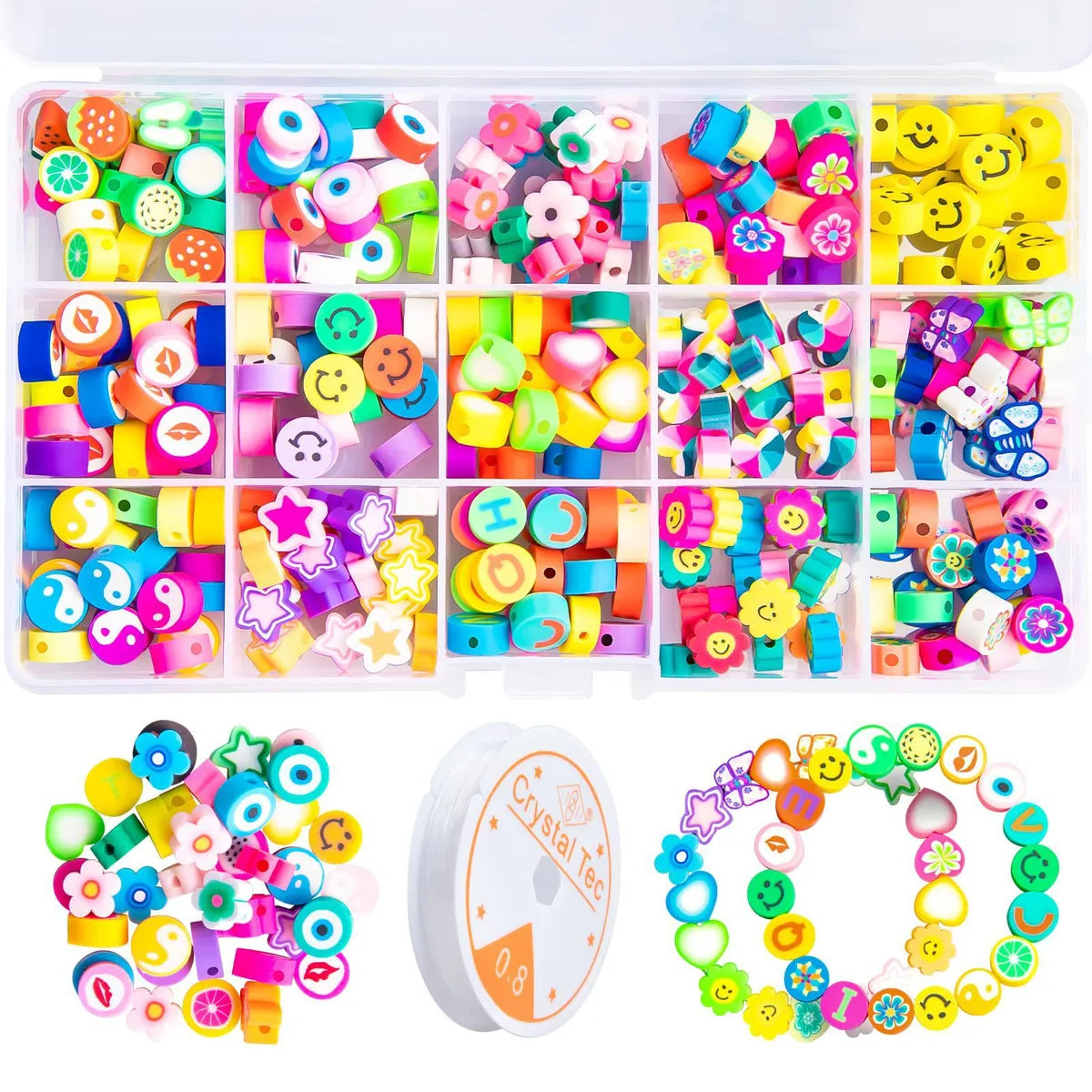 1 Set Soft Clay Geometric Beads Cartoon Style Cute