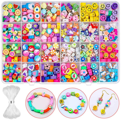 1 Set Soft Clay Geometric Beads Cartoon Style Cute