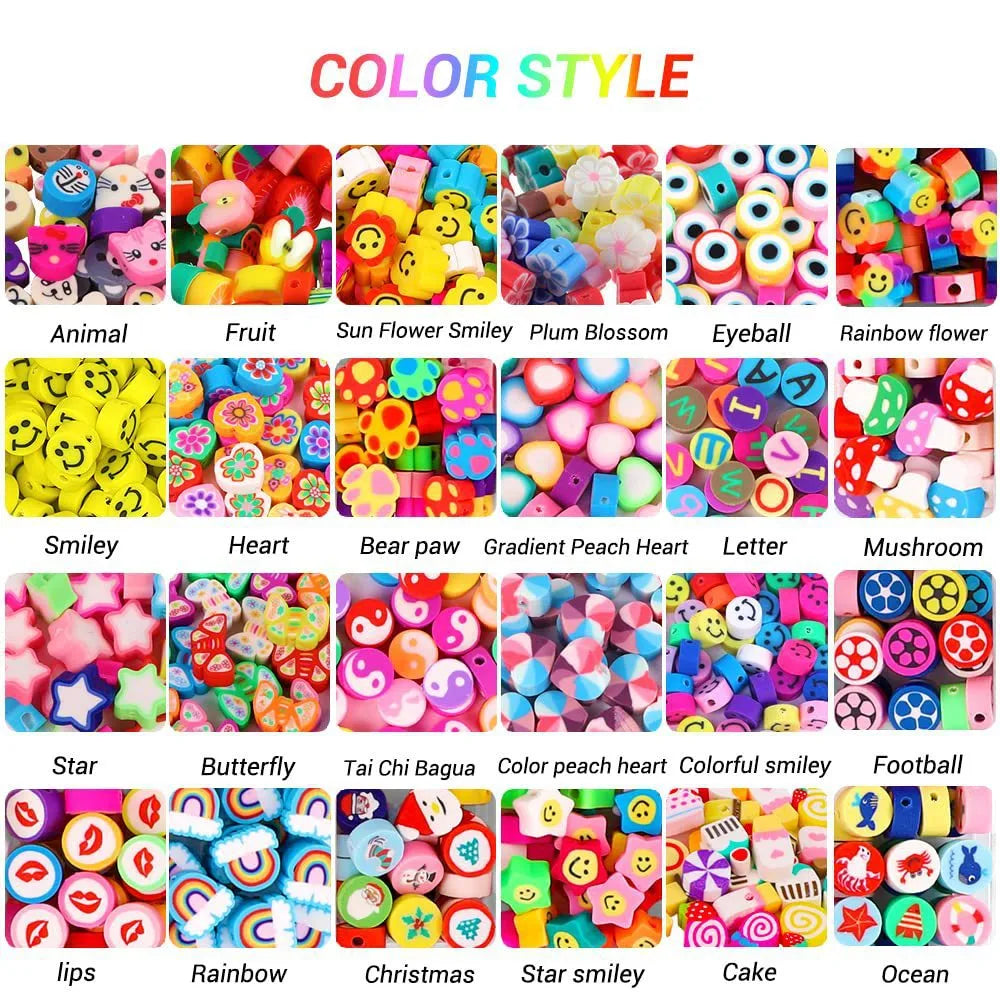 1 Set Soft Clay Geometric Beads Cartoon Style Cute