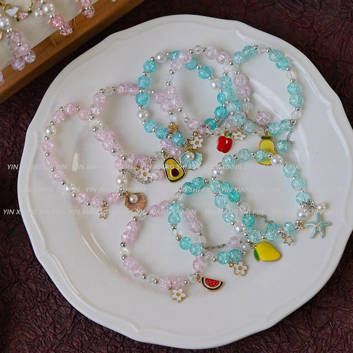 1 Piece Cartoon Style Fruit Alloy Beaded Kid's Women's Bracelets