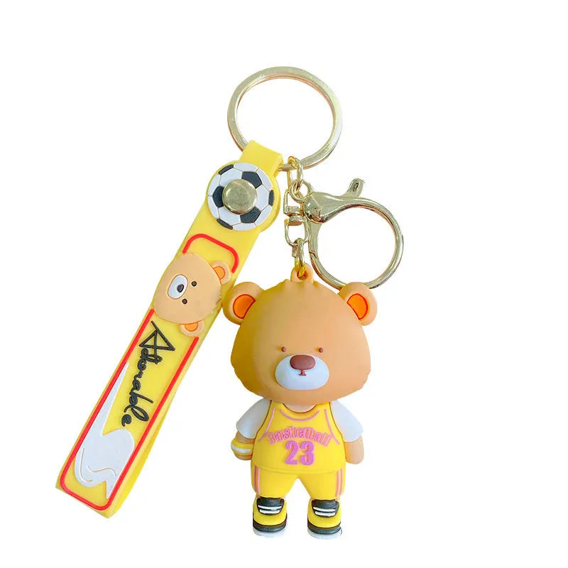 1 Piece Cartoon Style Letter Bear Pvc Hardware Patchwork Unisex Keychain