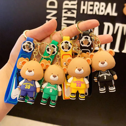 1 Piece Cartoon Style Letter Bear Pvc Hardware Patchwork Unisex Keychain