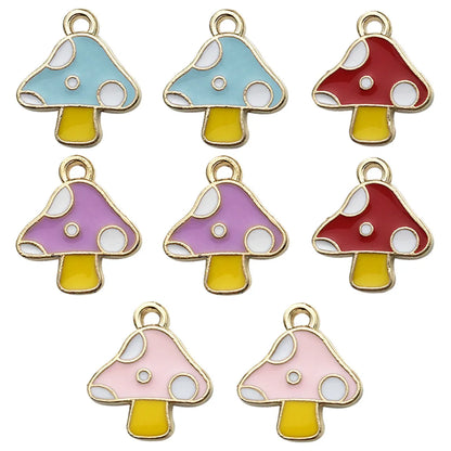 1 Piece Cartoon Style Mushroom Alloy Enamel Plating Pendant Jewelry Accessories