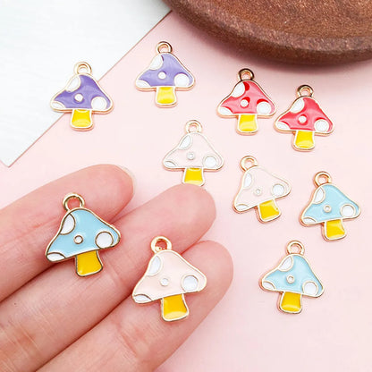 1 Piece Cartoon Style Mushroom Alloy Enamel Plating Pendant Jewelry Accessories