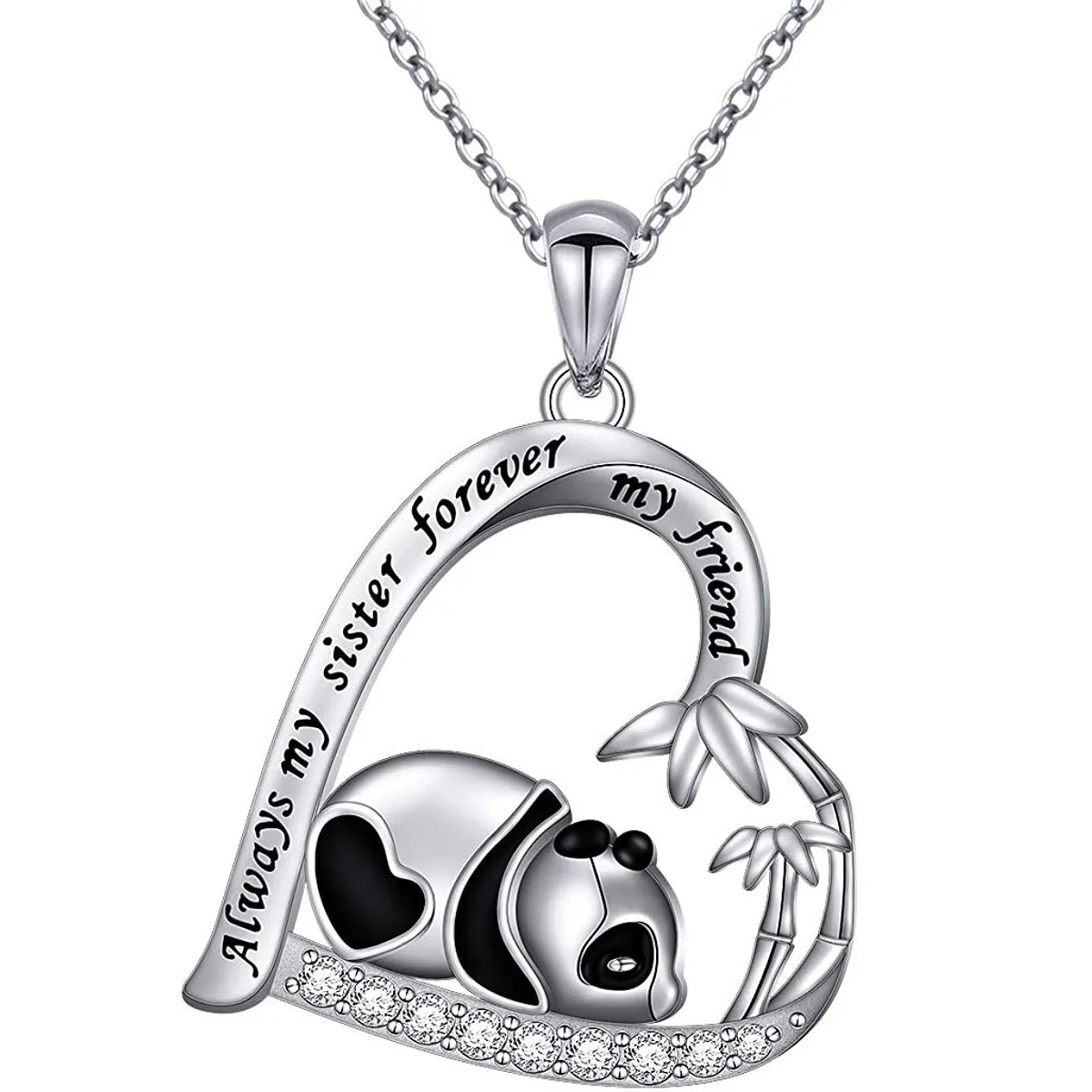 1 Piece Cartoon Style Panda Alloy Plating Rhinestones Women's Pendant Necklace