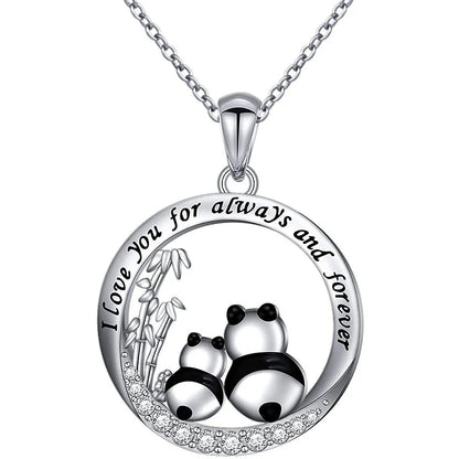 1 Piece Cartoon Style Panda Alloy Plating Rhinestones Women's Pendant Necklace