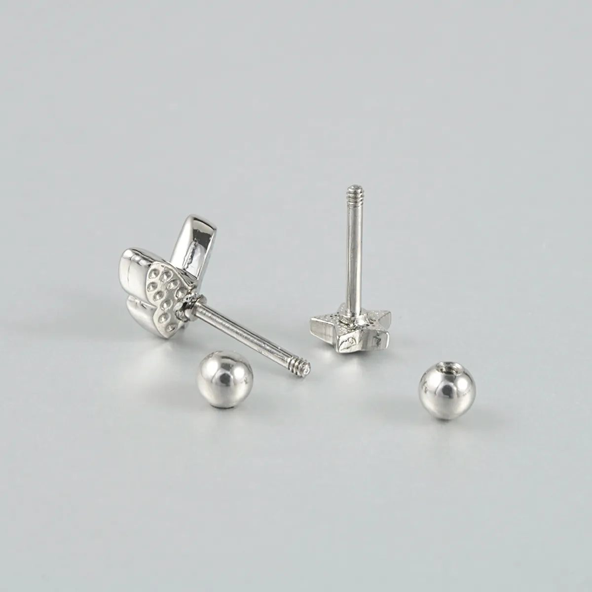 1 Piece Casual Beach Tropical Cross Star Heart Shape 304 Stainless Steel Ear Studs Cartilage Earrings