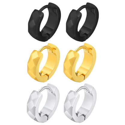 1 Piece Casual Classic Style Solid Color Plating 304 Stainless Steel Hoop Earrings