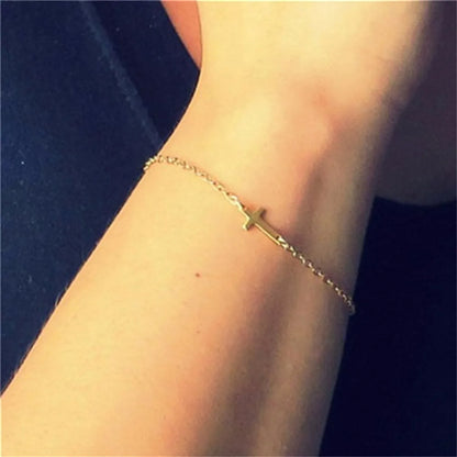 1 Piece Casual Cross Alloy Plating Gold Plated Women'S Bracelets