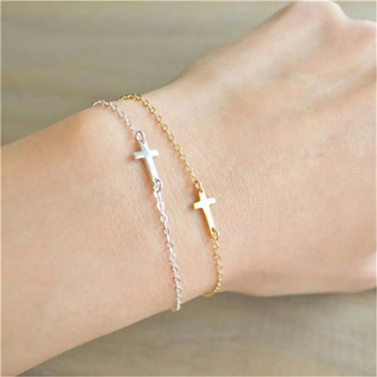 1 Piece Casual Cross Alloy Plating Gold Plated Women'S Bracelets