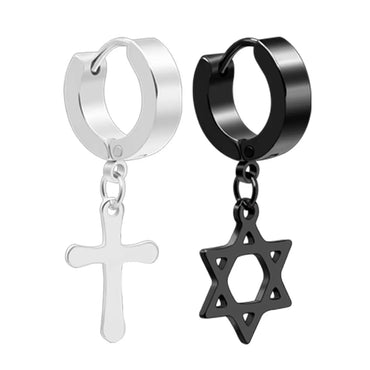 1 Piece Casual Cross Plating Titanium Steel Earrings