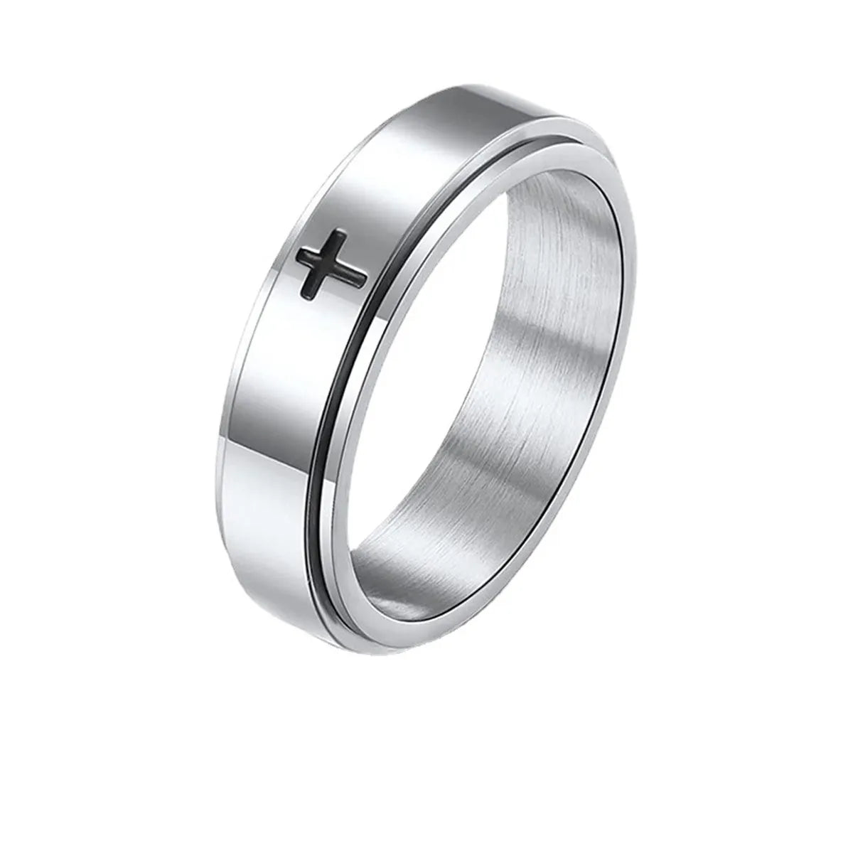 1 Piece Casual Cross Titanium Steel Rings