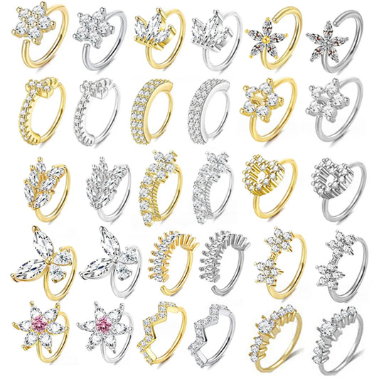 1 Piece Casual Elegant Classic Style Star Heart Shape Plating Inlay Stainless Steel Rhinestones White Gold Plated Gold Plated Ear Studs