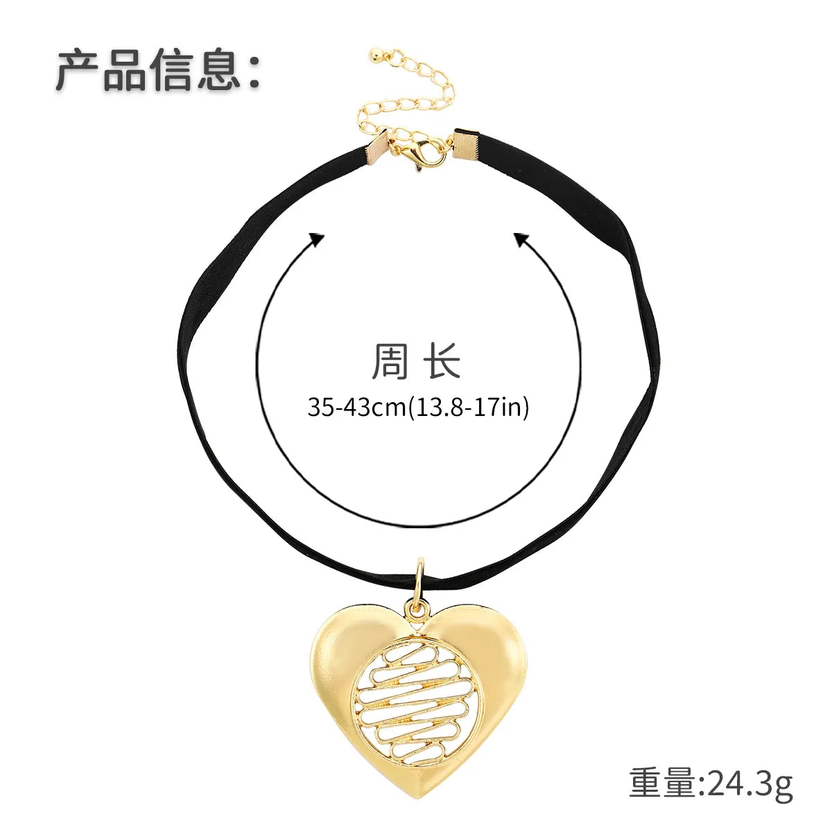 1 Piece Casual Fashion Classic Style Heart Shape Alloy Plating Gold Plated Women's Pendant Necklace