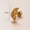 1 Piece Casual French Style Korean Style Butterfly Lightning Inlay Copper Zircon Drop Earrings Earrings