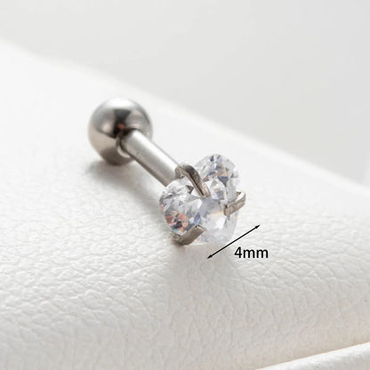 1 Piece Casual French Style Korean Style Heart Shape Inlay 316 Stainless Steel  Zircon Ear Studs