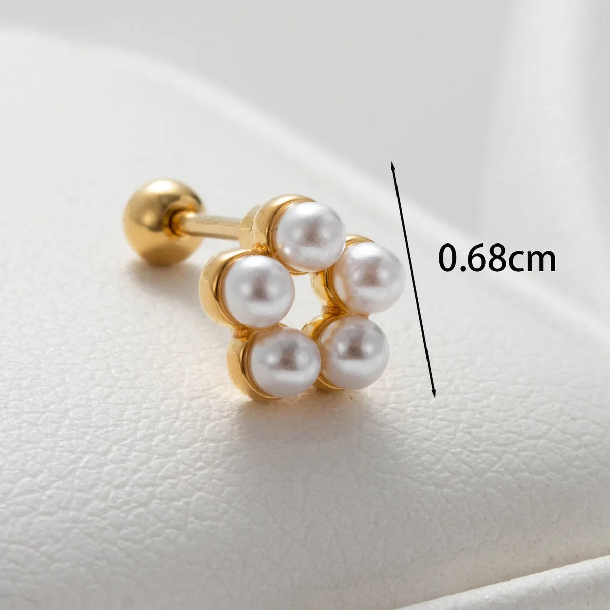 1 Piece Casual French Style Korean Style Round Flower Inlay Copper Pearl Zircon Ear Studs