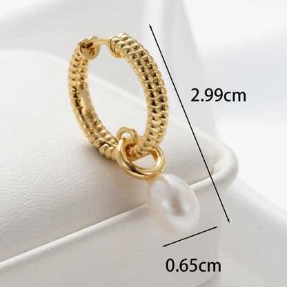 1 Piece Casual French Style Korean Style Round Flower Inlay Copper Pearl Zircon Ear Studs