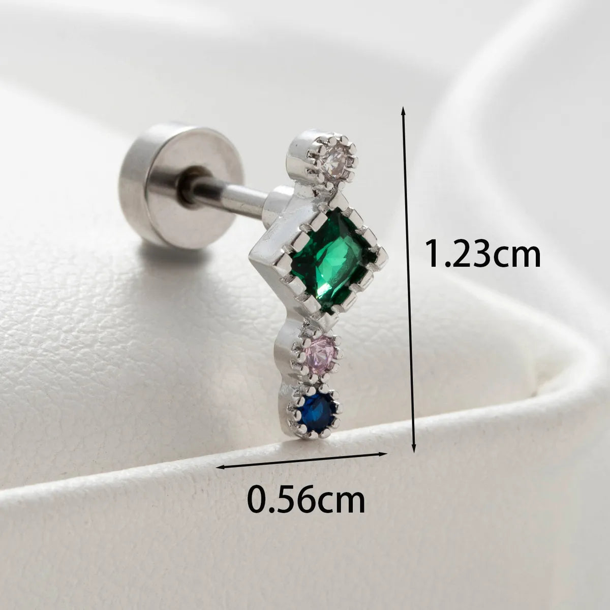 1 Piece Casual French Style Korean Style Water Droplets Rhombus Inlay Copper Zircon Ear Studs