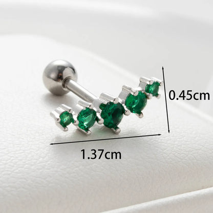 1 Piece Casual French Style Korean Style Water Droplets Rhombus Inlay Copper Zircon Ear Studs