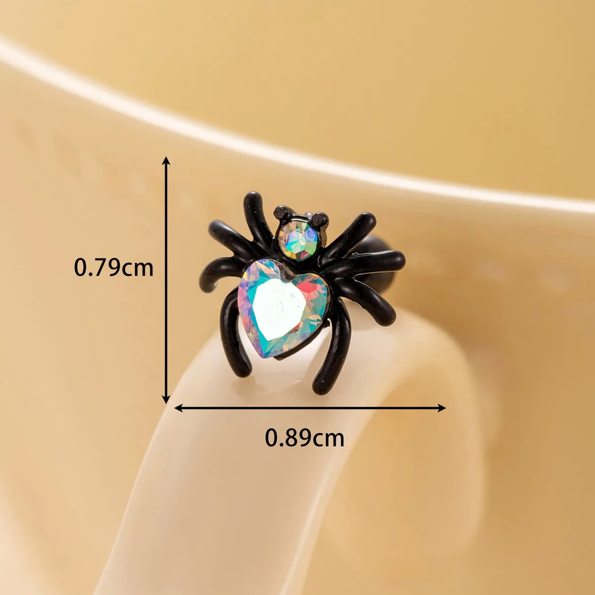 1 Piece Casual Gothic Spider Inlay Copper Zircon Cartilage Earrings