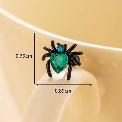 1 Piece Casual Gothic Spider Inlay Copper Zircon Cartilage Earrings