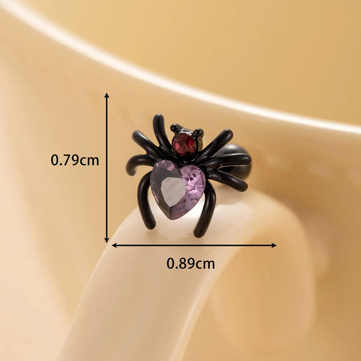 1 Piece Casual Gothic Spider Inlay Copper Zircon Cartilage Earrings