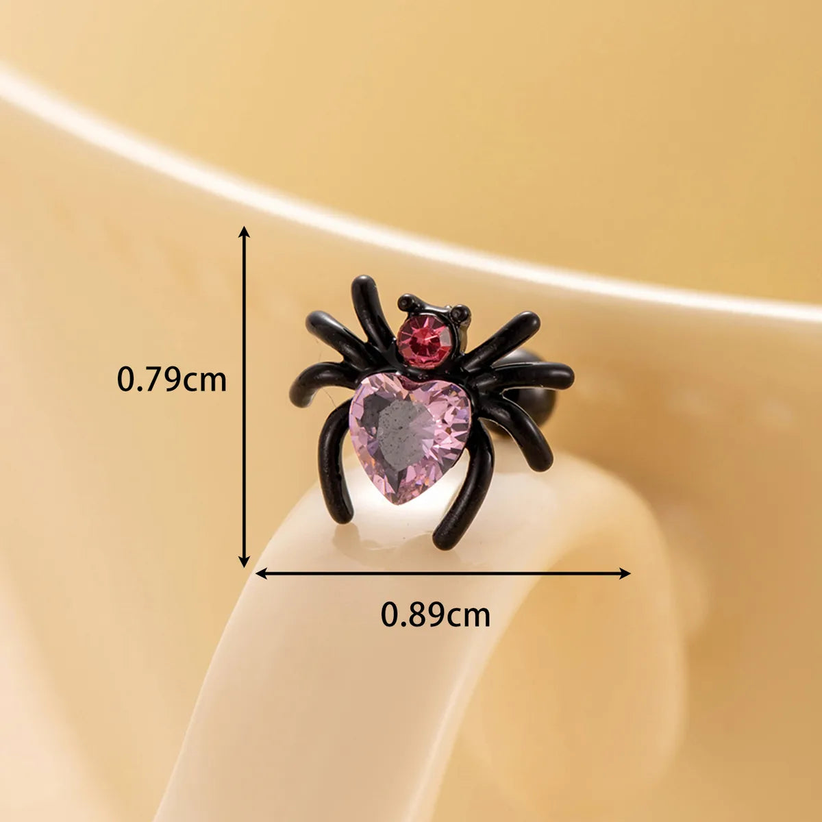 1 Piece Casual Gothic Spider Inlay Copper Zircon Cartilage Earrings