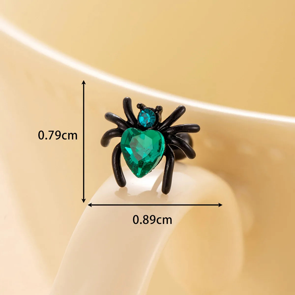 1 Piece Casual Gothic Spider Inlay Copper Zircon Cartilage Earrings