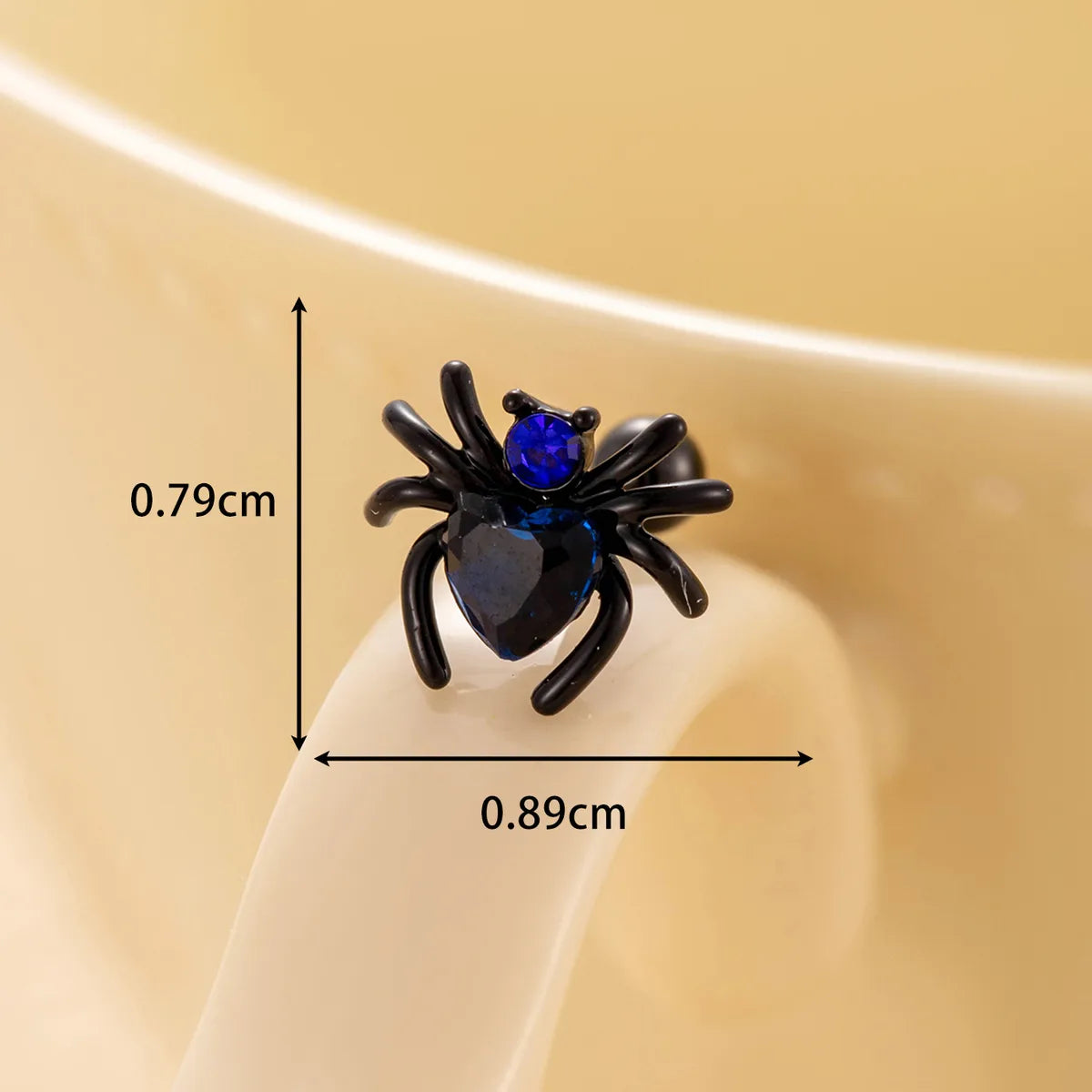 1 Piece Casual Gothic Spider Inlay Copper Zircon Cartilage Earrings