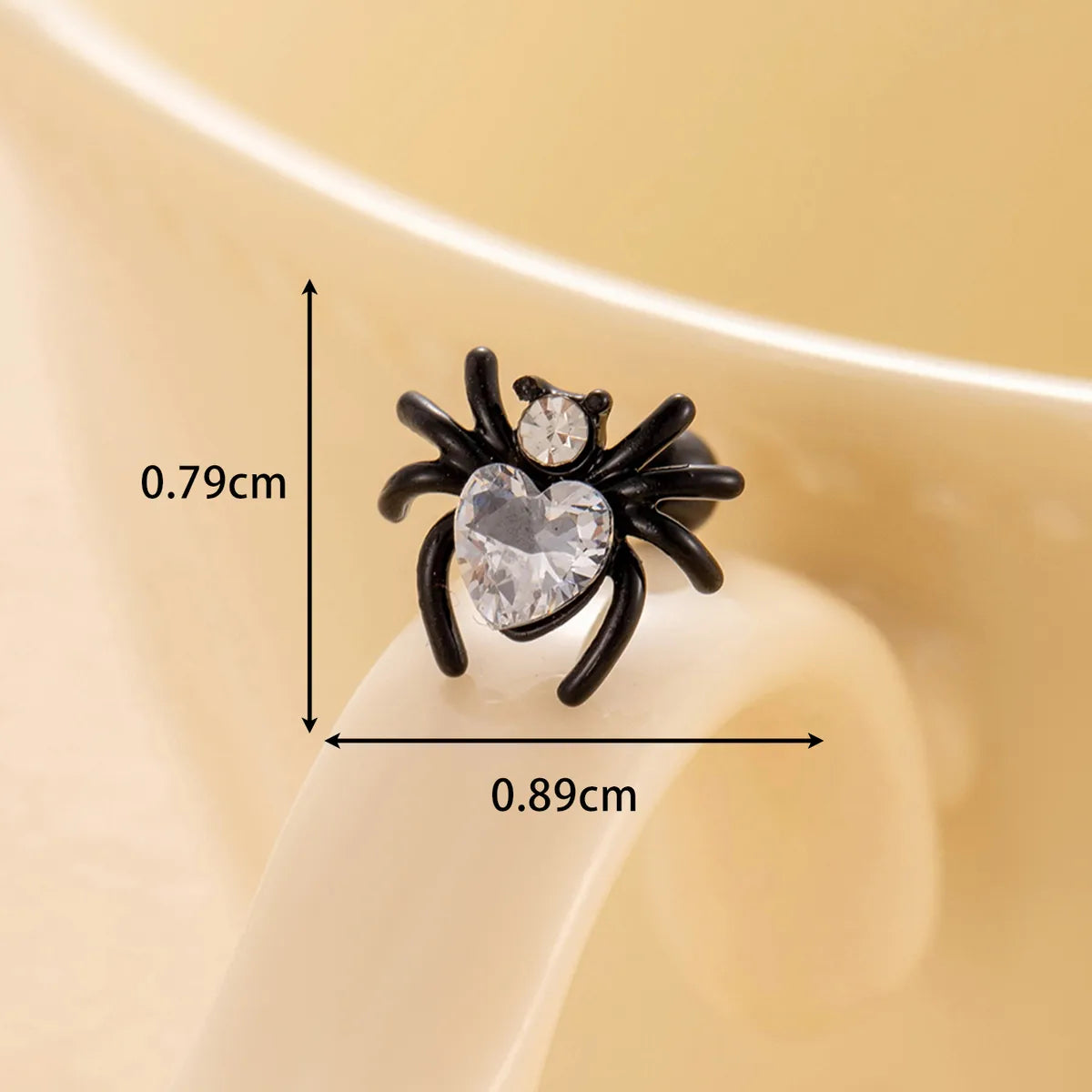 1 Piece Casual Gothic Spider Inlay Copper Zircon Cartilage Earrings