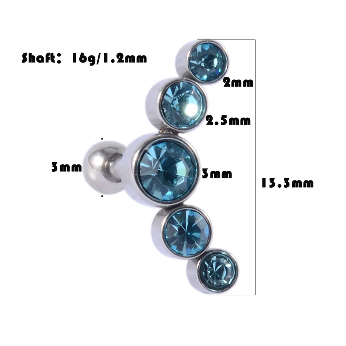 1 Piece Casual Hawaiian Cool Style Arc Polishing Plating Inlay 304 Stainless Steel Opal Zircon 18K Gold Plated Ear Studs