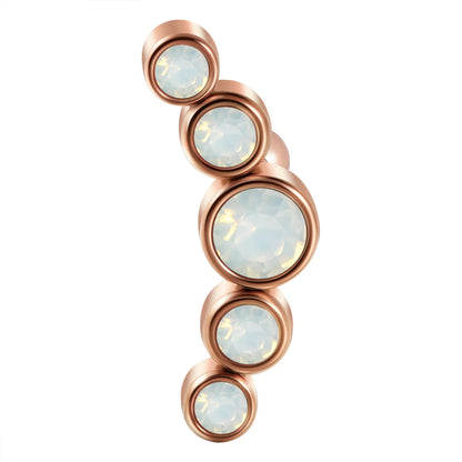 1 Piece Casual Hawaiian Cool Style Arc Polishing Plating Inlay 304 Stainless Steel Opal Zircon 18K Gold Plated Ear Studs