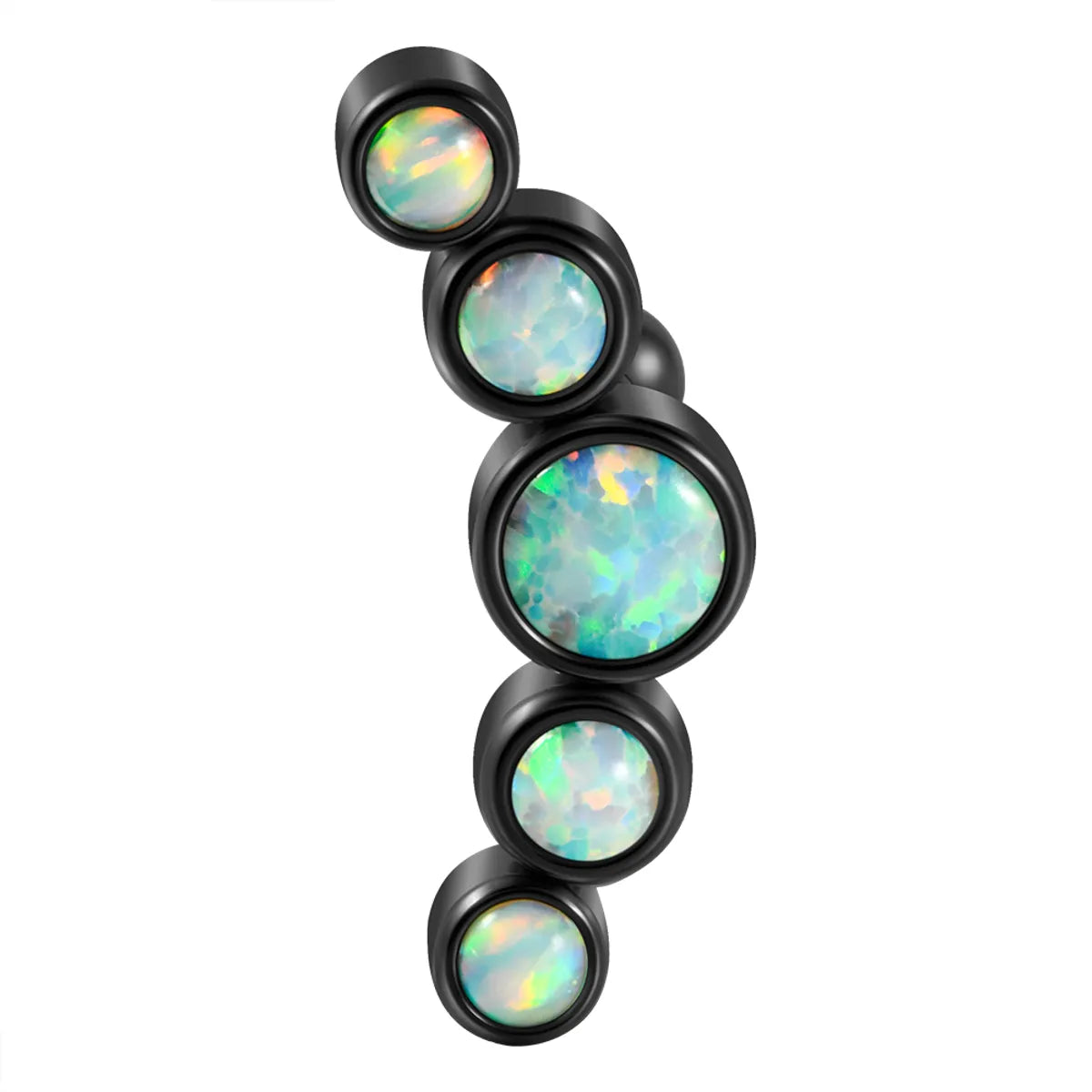 1 Piece Casual Hawaiian Cool Style Arc Polishing Plating Inlay 304 Stainless Steel Opal Zircon 18K Gold Plated Ear Studs