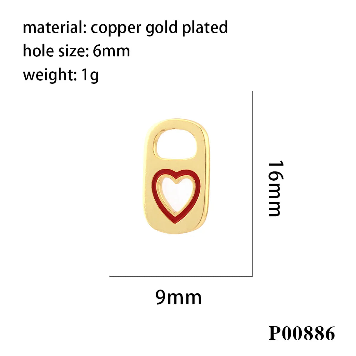 1 Piece Copper Can Heart Shape Casual Hip-Hop Commute