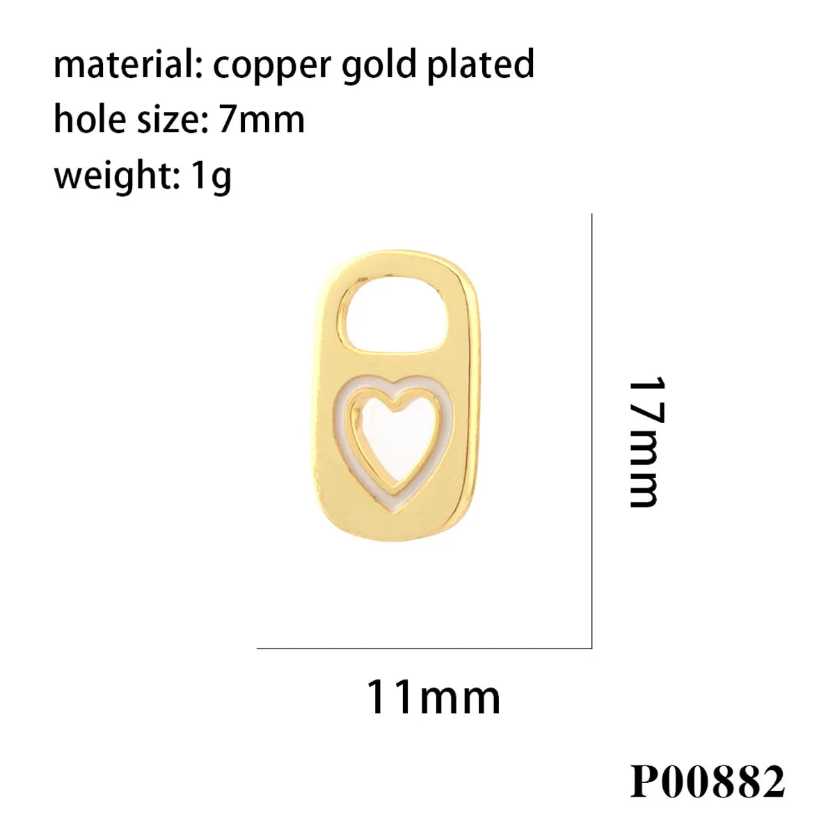 1 Piece Copper Can Heart Shape Casual Hip-Hop Commute