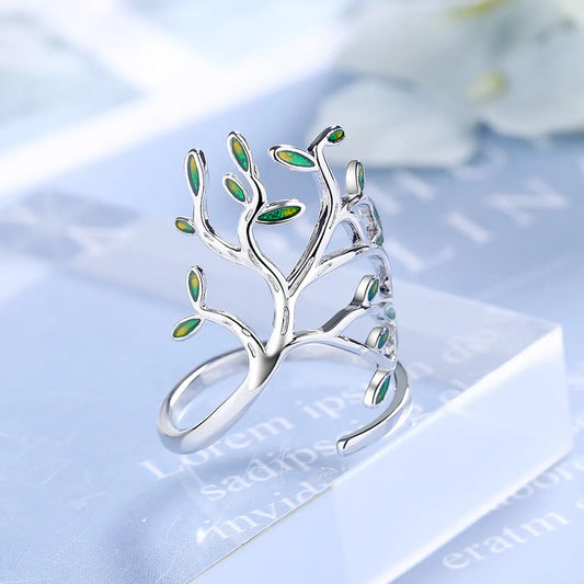 1 Piece Casual Leaf Copper Epoxy Open Ring