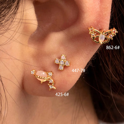 1 Piece Casual Simple Style Butterfly Inlay Copper Zircon