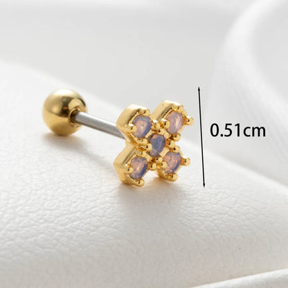 1 Piece Casual Simple Style Butterfly Inlay Copper Zircon