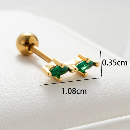 1 Piece Casual Simple Style Classic Style Water Droplets Inlay Copper Zircon Ear Studs