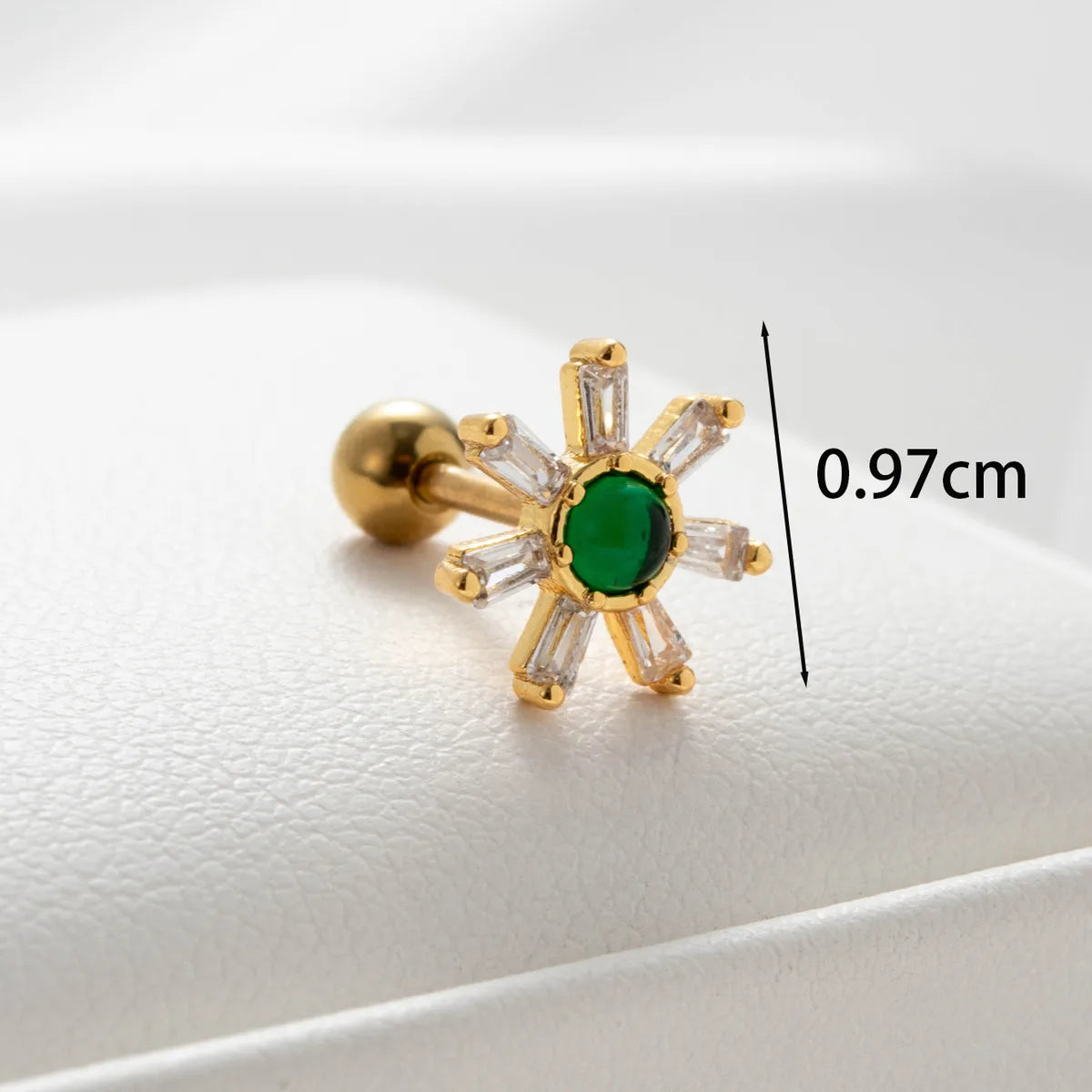 1 Piece Casual Simple Style Daisy Inlay Copper Zircon Ear Studs