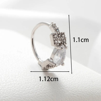 1 Piece Casual Simple Style Flower Butterfly Inlay Copper Zircon Ear Studs