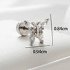 1 Piece Casual Simple Style Flower Butterfly Inlay Copper Zircon Ear Studs